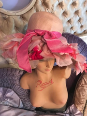 Fellini-esque Shocking Hot Pink Sixties Floral Flower Hat Fabulous