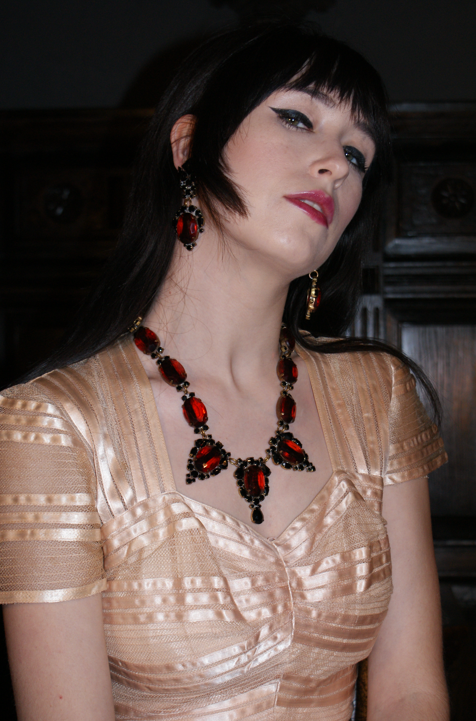 Hedy Lamarr Necklace and Earring Set Topaz Style Old Hollywood Glamour Antique Vintage