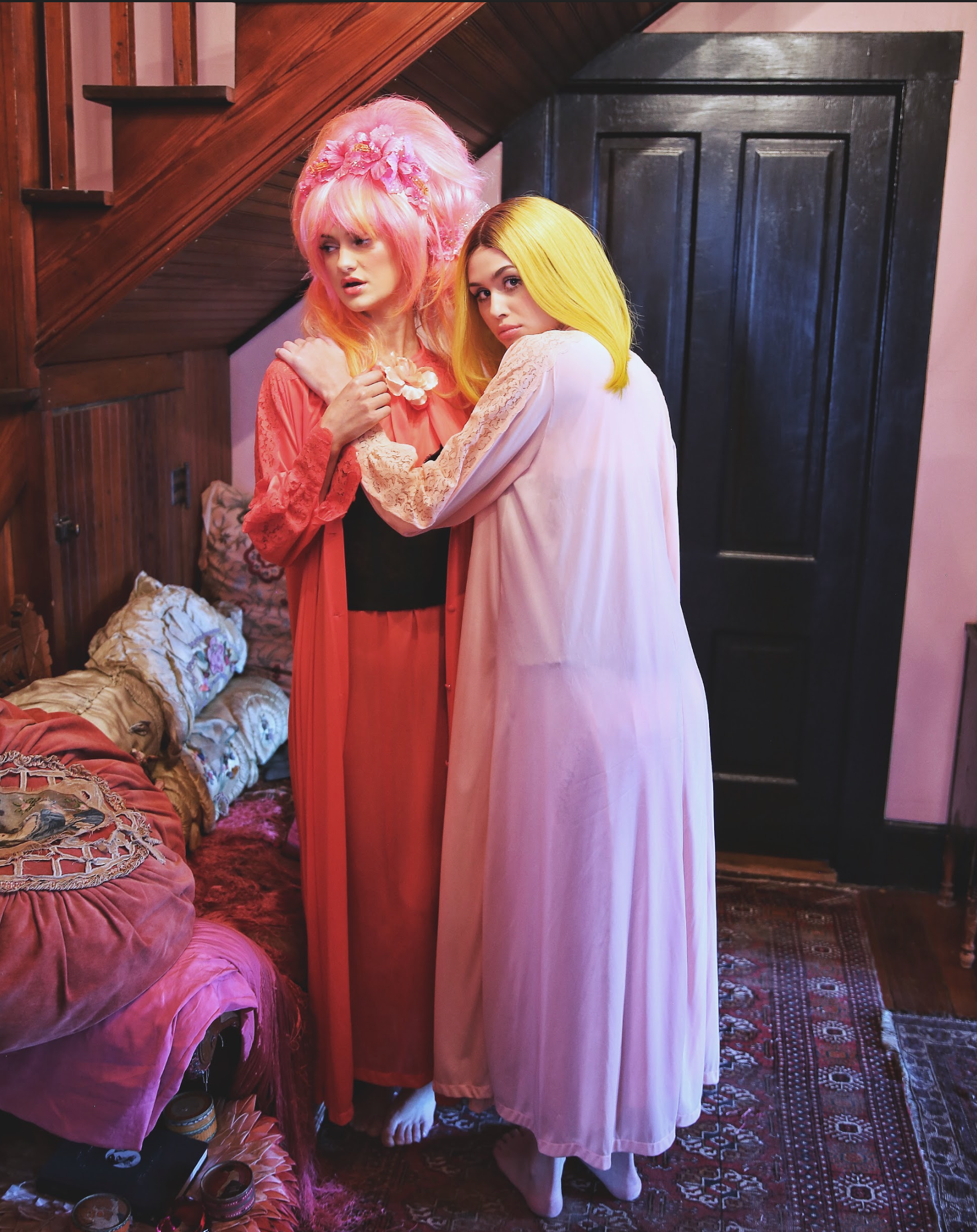 SOLD 1960's Classic Peignoir 2 piece set in Peach still has the little tag never worn Slip / Nightgown / Robe / MCM